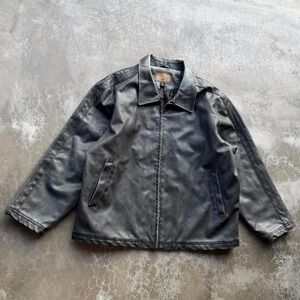 Vintage Arizona Leather moto zip up jacket men's size 3X